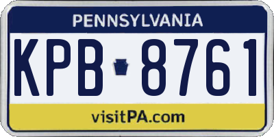 PA license plate KPB8761