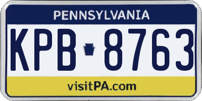 PA license plate KPB8763