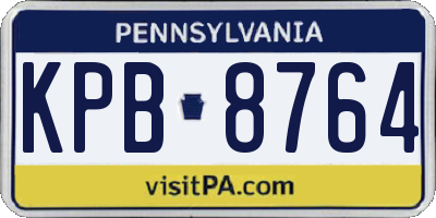 PA license plate KPB8764