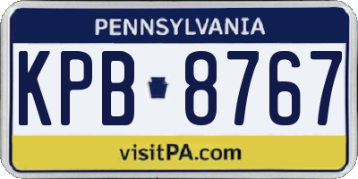 PA license plate KPB8767