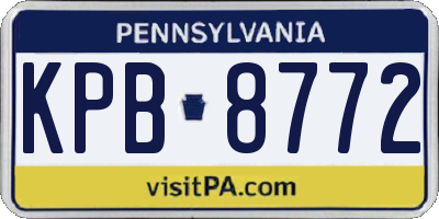 PA license plate KPB8772