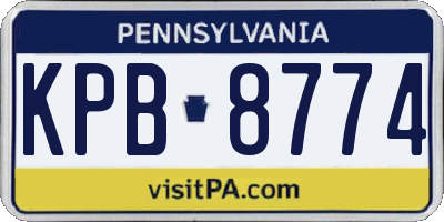 PA license plate KPB8774