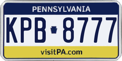 PA license plate KPB8777