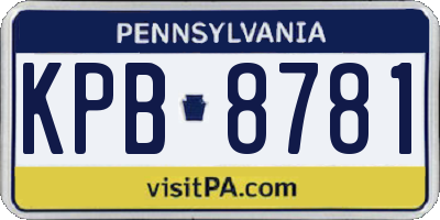 PA license plate KPB8781