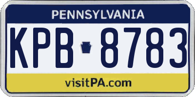PA license plate KPB8783