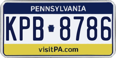 PA license plate KPB8786