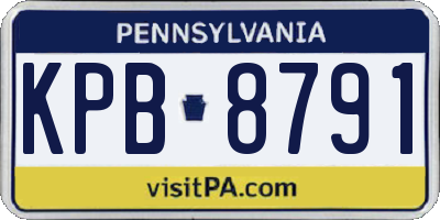 PA license plate KPB8791