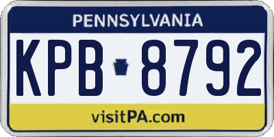 PA license plate KPB8792