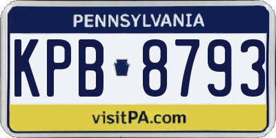 PA license plate KPB8793
