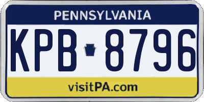 PA license plate KPB8796