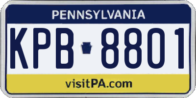 PA license plate KPB8801