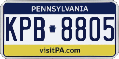 PA license plate KPB8805