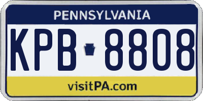 PA license plate KPB8808