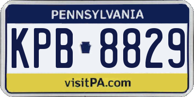 PA license plate KPB8829