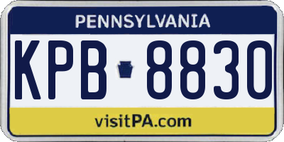 PA license plate KPB8830