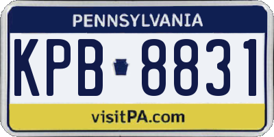 PA license plate KPB8831
