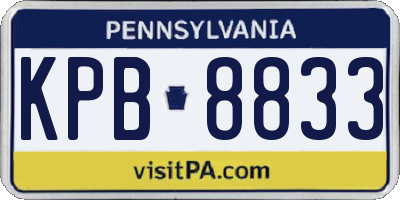 PA license plate KPB8833