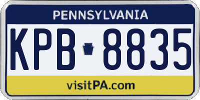 PA license plate KPB8835