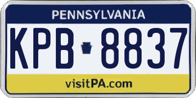 PA license plate KPB8837