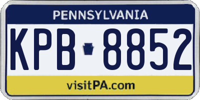 PA license plate KPB8852