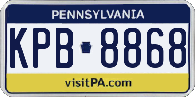 PA license plate KPB8868