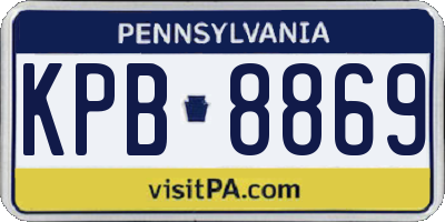PA license plate KPB8869
