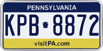 PA license plate KPB8872