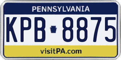 PA license plate KPB8875