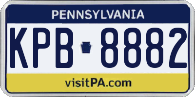 PA license plate KPB8882