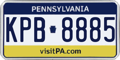 PA license plate KPB8885