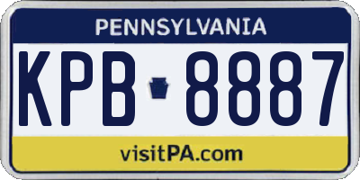 PA license plate KPB8887