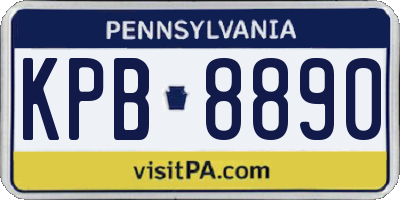 PA license plate KPB8890