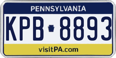 PA license plate KPB8893