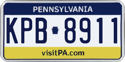PA license plate KPB8911