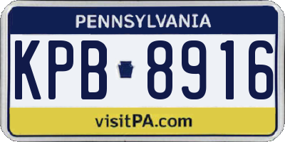 PA license plate KPB8916