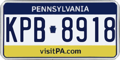 PA license plate KPB8918