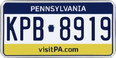 PA license plate KPB8919