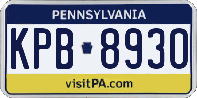 PA license plate KPB8930