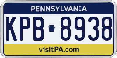 PA license plate KPB8938