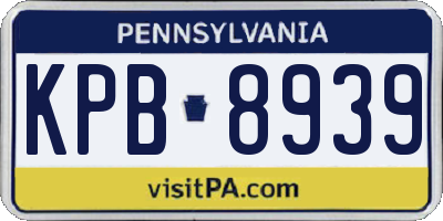PA license plate KPB8939