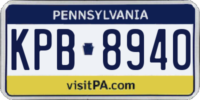 PA license plate KPB8940