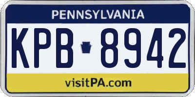 PA license plate KPB8942