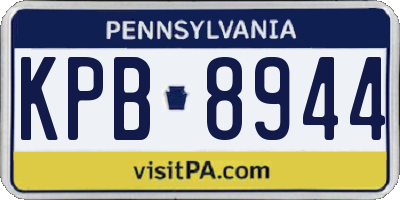 PA license plate KPB8944