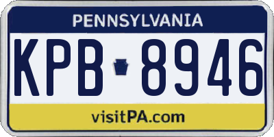 PA license plate KPB8946