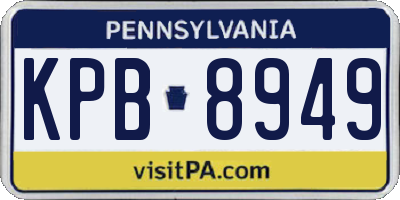PA license plate KPB8949