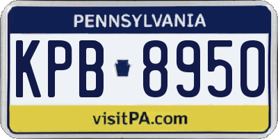 PA license plate KPB8950