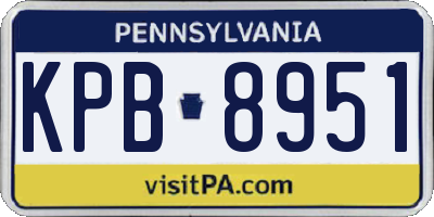 PA license plate KPB8951