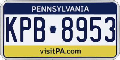 PA license plate KPB8953