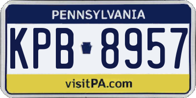 PA license plate KPB8957