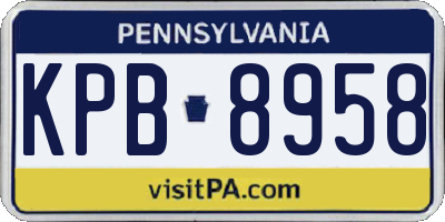 PA license plate KPB8958